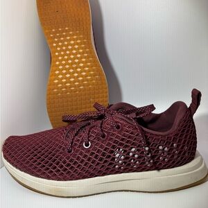 NoBull Maroon Mesh Sneakers with White Soles
